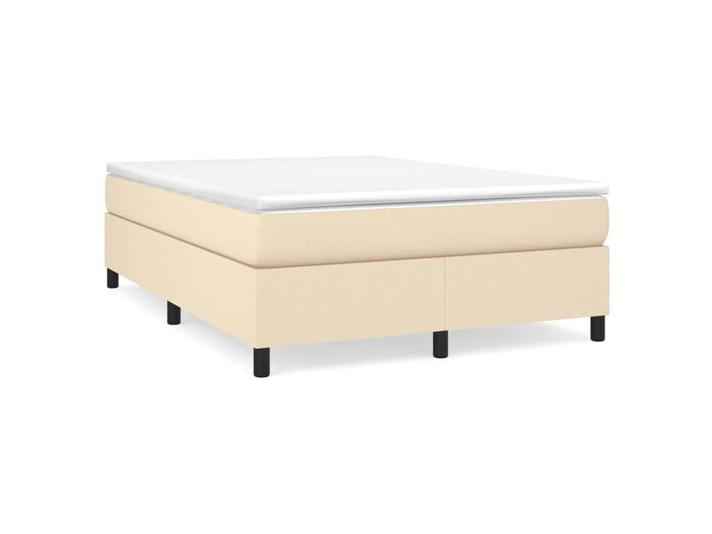 Sommier à Ventoriq de lit avec matelas Crème 140x190 Tissu KPEI13867