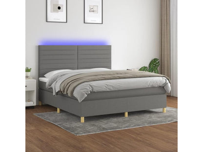 Sommier à Ventoriq de lit et matelas et LED Gris foncé 160x200 cm OAWN19509