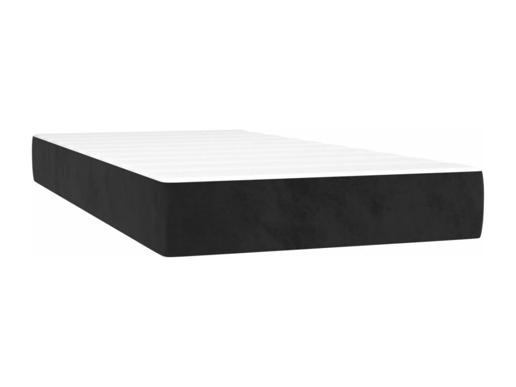 Lit à sommier tapissier avec matelas Noir 90x190 cm Velours AQDC68860
