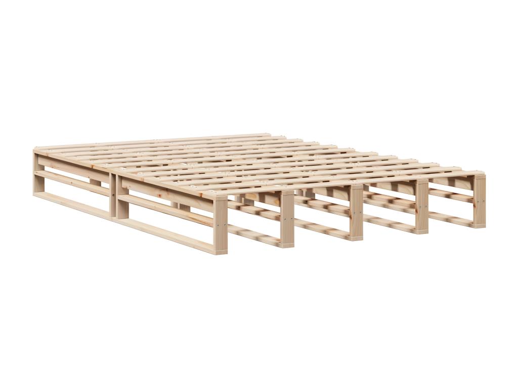 Cadre de lit sans matelas 135x190 cm bois de pin massif KFHV51690