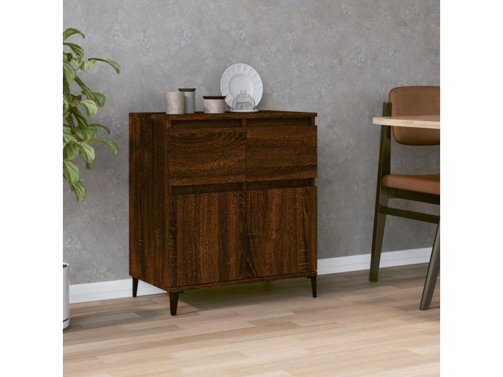 Buffet Chêne marron 60x35x70 cm Bois d'ingénierie QAYQ97159