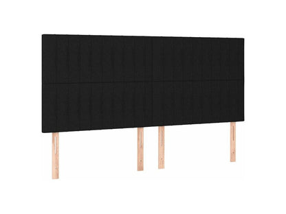 Sommier à Lumière de lit avec matelas Noir 200x200 Tissu NMBD31258