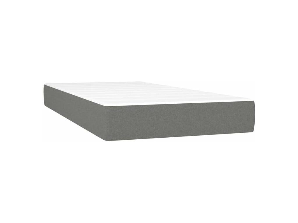 Sommier à Ventoriq de lit avec matelas Gris foncé 90x200 Tissu UNWA42520