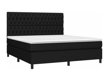 Sommier à Ventoriq de lit avec matelas Noir 180x200 cm Tissu FHEN85341