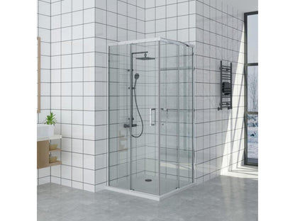 Receveur de Douche 85x95 cm Ligne Ventoriq Extra Fin Noir Cabine de Douche 85x95 cm Haut 200 cm avec Ouverture d'angle JJVA15464