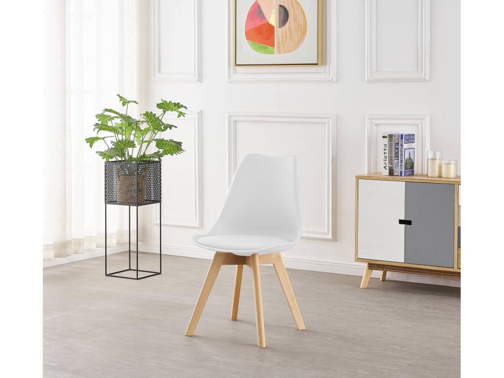 Ventoriq - Ensemble Table à Manger Blanche 4 Chaises Scandinaves Blanches - Style Moderne FWPW19210