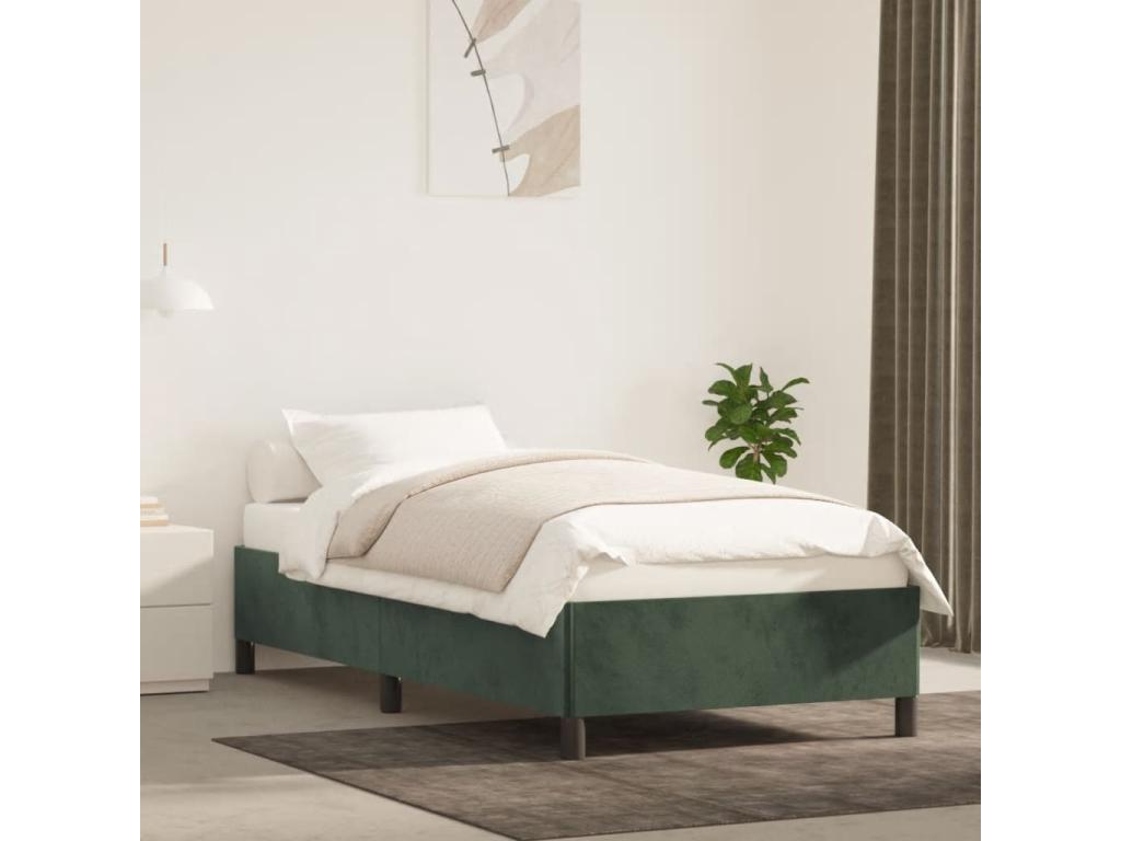 Cadre de lit Vert foncé 90x190 cm Velours MFJI51154