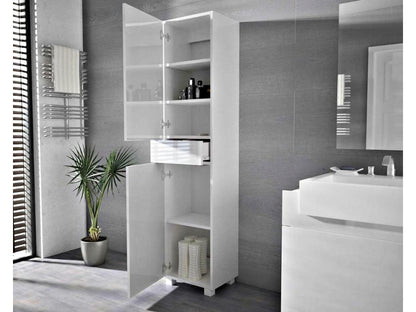 Colonne Lumenao 40 cm Blanc Laqué BM salle de bain suspendue ou posée KBEN12540