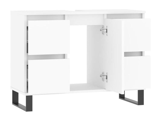 Armoire de salle de bain blanc 80x33x60 cm bois d'ingénierie JDYK82787