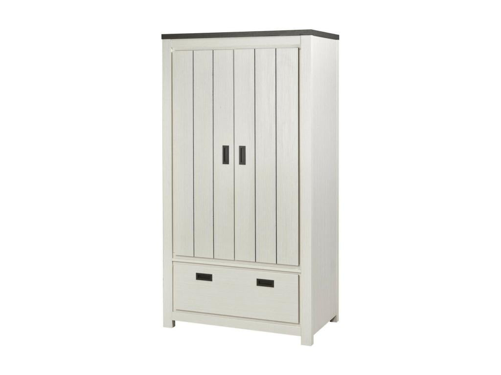 Armoire 2 Portes / 1 Tiroir Ventoriq 180cm Blanc NXFM14640