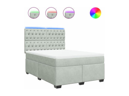 Sommier à Ventoriq de lit et matelas Gris clair 160x200cm Velours LEMC97681