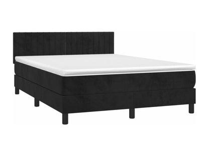 Sommier à Ventoriq de lit avec matelas et LED Noir 140x190 VKGS77684