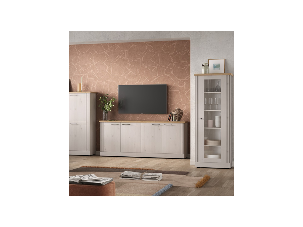Vitrine 1 porte Chêne Blanc - PAESE QOZJ85640