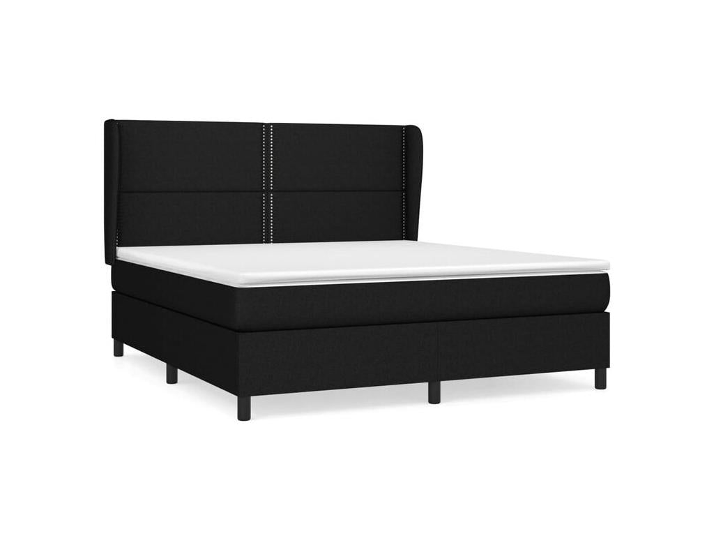 Sommier à Ventoriq de lit avec matelas Noir 160x200 Tissu CGJD36081