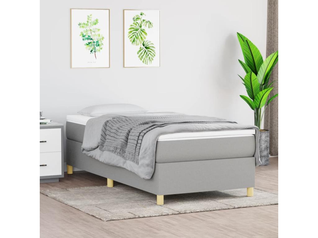Cadre de lit sans matelas gris clair 90x200 cm tissu BBCG58342