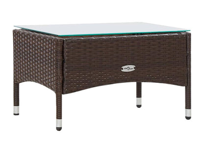 Salon de jardin 4 pcs avec coussins Résine tressée Marron DWXP57489