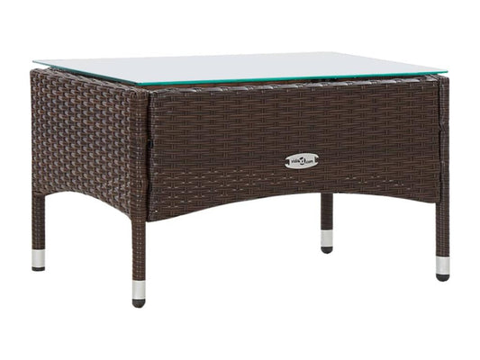 Salon de jardin 4 pcs avec coussins Résine tressée Marron DWXP57489