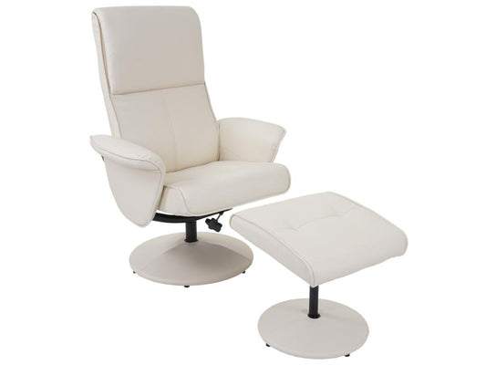 Fauteuil Ventoriq fauteuil de téléVentoriq avec tabouret - similicuir crème JAHC79885