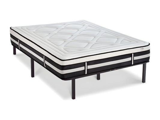 Ensemble Matelas Ventoriq Mousse Accueil Mémoire de forme et sommier cadre métal 140x190cm ZTJJ15156