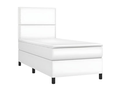 Sommier tapissier et matelas et LED Blanc 100x200 cm Similicuir XUGM78722