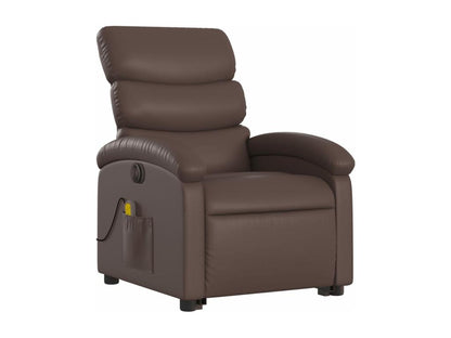 Fauteuil inclinable de massage électrique marron similicuir HOCG80724