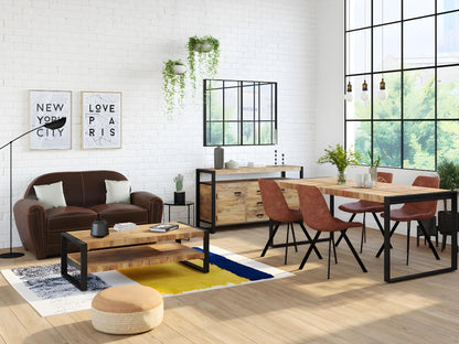 Buffet Ventoriq - 2 portes / 3 tiroirs - Bois de manguier / métal KJQV55322