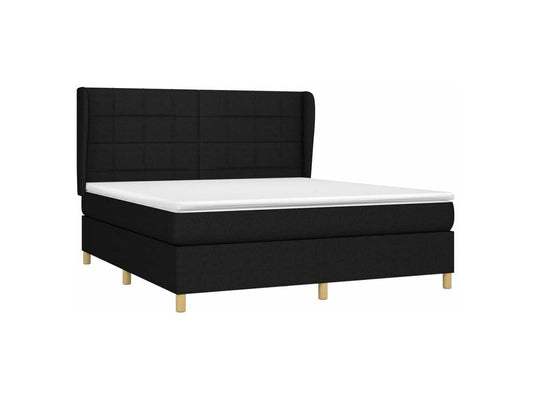 Sommier à Ventoriq de lit avec matelas Noir 180x200 Tissu JNIK10094