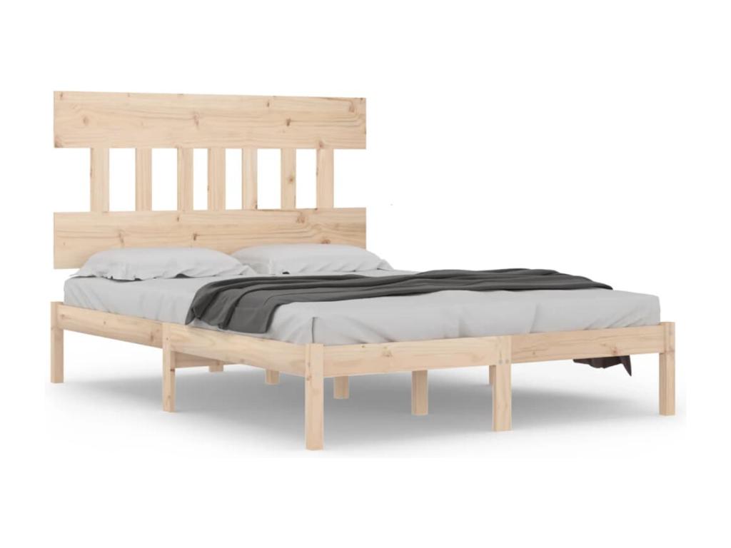 Cadre de lit sans matelas 135x190 cm bois massif ZTYI47590