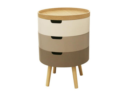 Table de Chevet / Coffre 3 Niveaux 55cm Gris IRVI95175