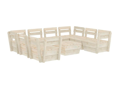 Salon de jardin palette 9 pcs Bois d'épicéa imprégné QDLZ29057