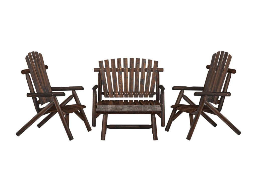 Ensemble de salon de jardin 4 pcs bois massif d'épicéa OWEQ83596