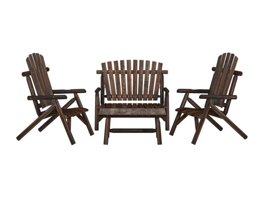 Ensemble de salon de jardin 4 pcs bois massif d'épicéa OWEQ83596