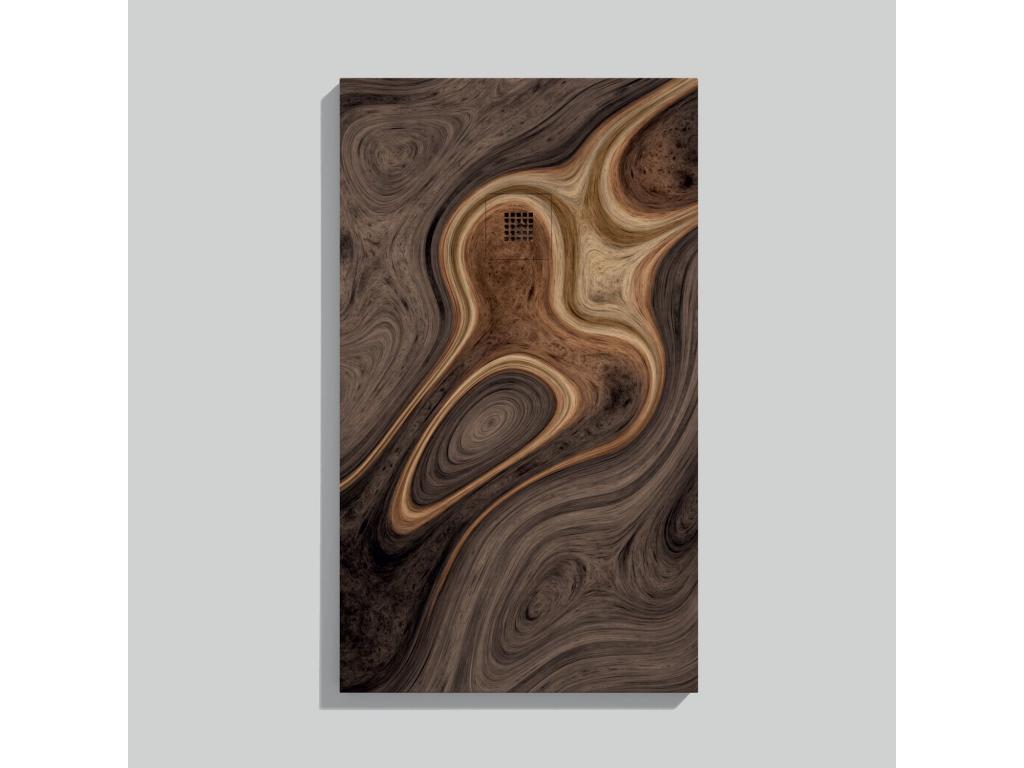 Receveur de douche Ebène finition Lisse Ventoriq 3D grille de couleur - 190x90 cm DKYJ70514