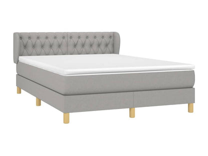 Lit à sommier tapissier avec matelas Gris clair 140x200cm Tissu LTST22921