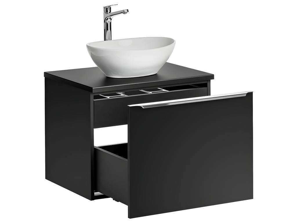 Ensemble meuble simple vasque 60cm et colonne Éros Noir UMEX05748