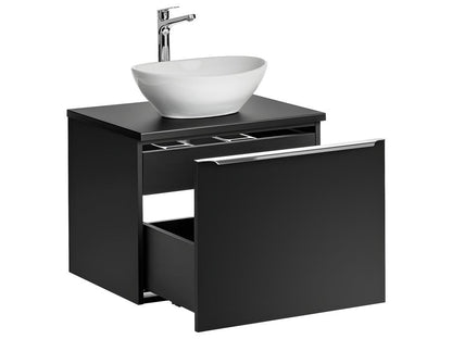Ensemble meuble simple vasque 60cm et colonne Éros Noir UMEX05748