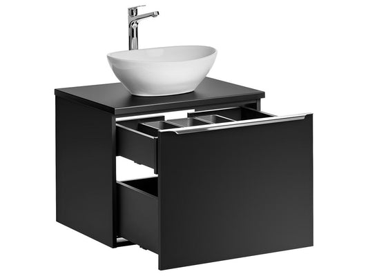 Ensemble meuble simple vasque 60cm et colonne Éros Noir UMEX05748