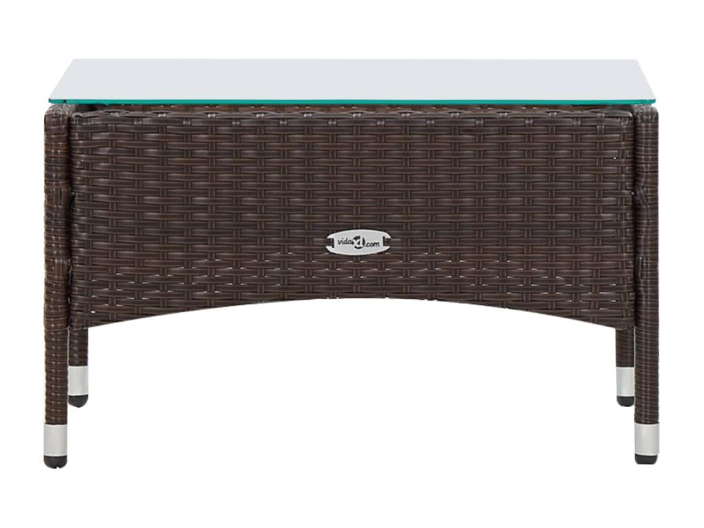 Salon de jardin 4 pcs avec coussins Résine tressée Marron DWXP57489