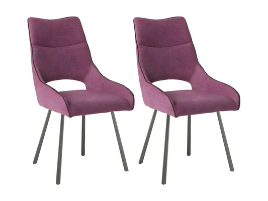 Ventoriq - Lot de 2 Chaises Tissu Coloris Violet ESWD86706