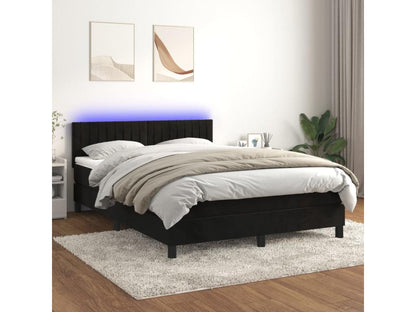 Sommier à Ventoriq de lit avec matelas et LED Noir 140x190 VKGS77684