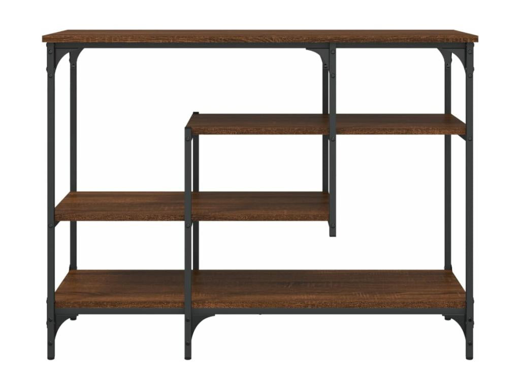 Table console avec étagères chêne marron 100x35x75 PUSN75156