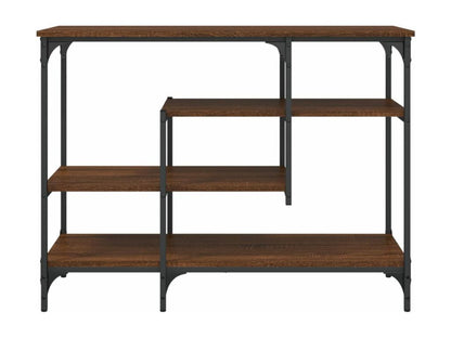 Table console avec étagères chêne marron 100x35x75 PUSN75156