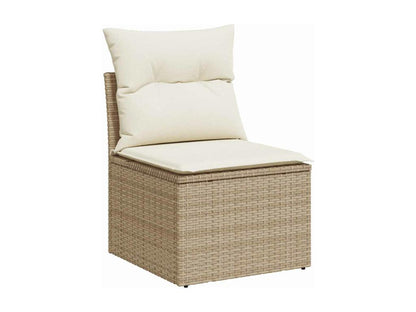 Salon de jardin avec coussins 8 pièces beige résine tressée GFFN77843