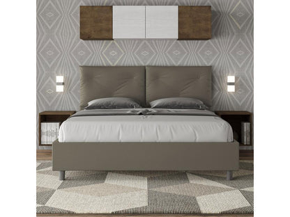 Lit coffre rembourrée 160x190 similicuir cappuccino Ventoriq COSL91248