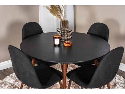 Ensemble table table noir PlazaBLWA100 et 4 chaises Ventoriq noir. DCEI71694