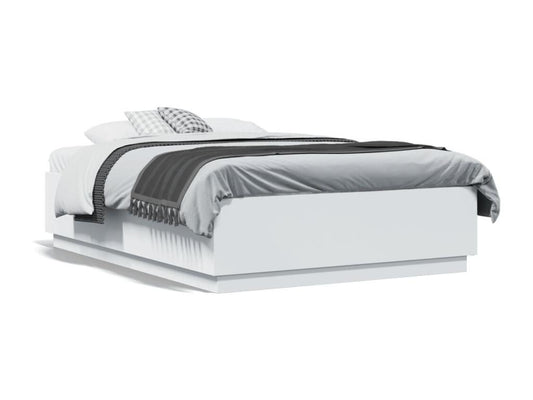 Cadre de lit sans matelas blanc 140x190 cm NIOS48374