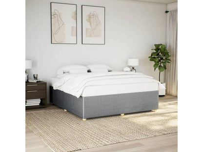 Cadre de lit sans matelas gris clair 200x200 cm tissu PWUW01402