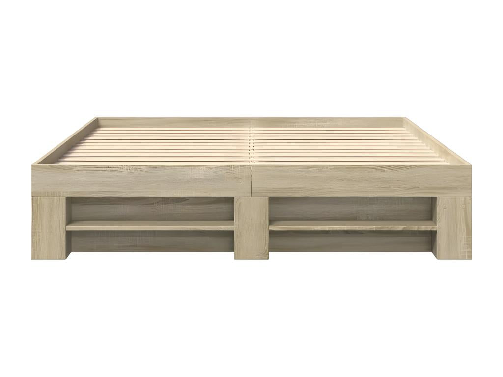 Cadre de lit chêne Ventoriq 160x200 cm bois d'ingénierie ZSNO50224