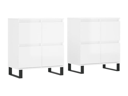 Buffets 2 pcs blanc brillant bois d'ingénierie PABZ47129